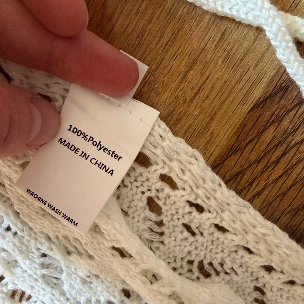 Cream Crochet Knit Swimsuit Cover - Picture 4 of 4
